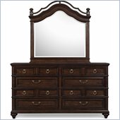 Magnussen Jeanette Drawer Dresser and Mirror Set in Chestnut