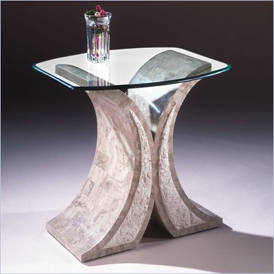 Magnussen Albany Rectangular End Table with Glass Top