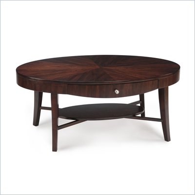 Magnussen Aster Wood Oval Cocktail Table in Hazelnut