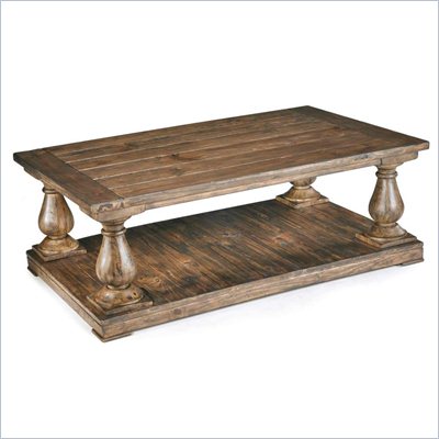 Magnussen Densbury Wood Rectangular Cocktail Table in Natural Pine Finish