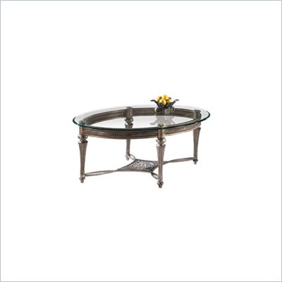 Magnussen Galloway Oval Glass Top Cocktail Table and End Table Set