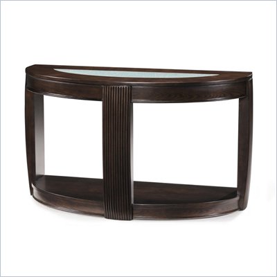 Magnussen Ino Wood and Glass Demilune Sofa Table