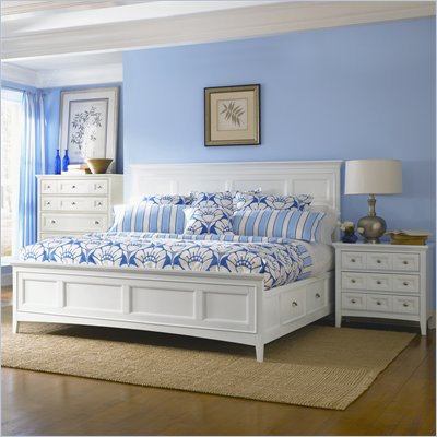 Magnussen Kentwood Storage Panel Bed 2 Piece Bedroom Set in White