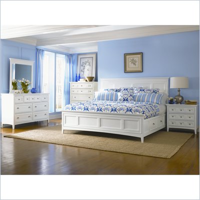 Magnussen Kentwood Storage Panel Bed 4 Piece Bedroom Set in White