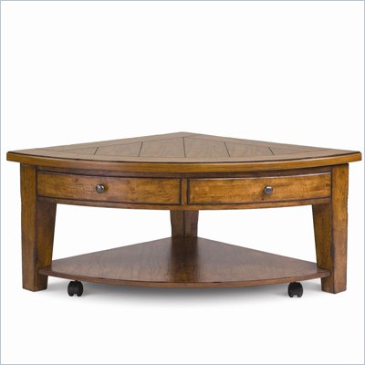 Magnussen Mackenzie Wood Pie Shaped Lift Top Cocktail Table 