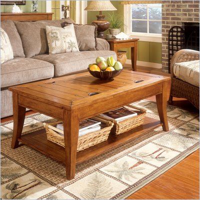 Magnussen Madras Rectangular Cocktail Table in Warm Nutmeg Finish