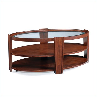 Magnussen Nuvo Wood Oval Cocktail Table in Umber Finish
