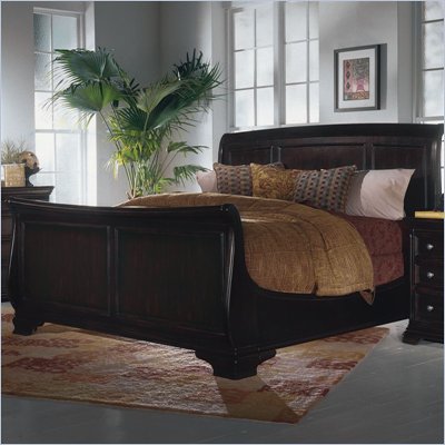 Magnussen Reflections Sleigh Bed in Midnight Merlot Finish