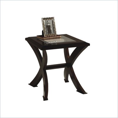 Magnussen Roxboro Wood End Table with Glass Inserts