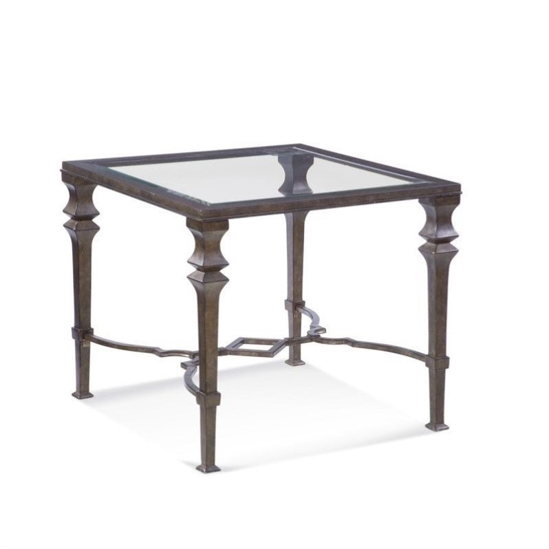 Bassett Mirror Lido Square End Table In Burnished Bronze