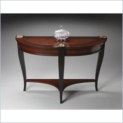 Butler Specialty Connoisseur's Wood and Leather Demilune Console Table