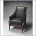 Butler Specialty Wexford Accent Chair in Black Leather