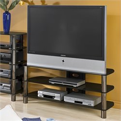 Techcraft BEL501B TV Stand with Brilliant Black Silkscreen Glass