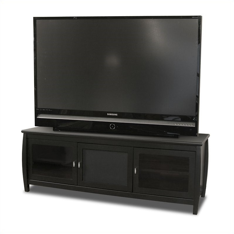 Details about Tech-Craft Veneto 60" Black Wood LCD/Plasma TV Stand