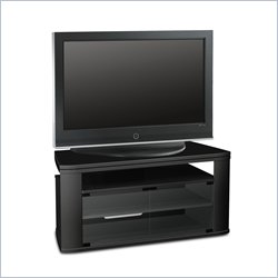 Tech-Craft Sculpture Series  40" Hi-Boy Black Wood TV Stand with Swivel Top