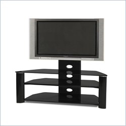 Tech-Craft Solution Series Black Glass 55 Flat Panel/Plasma TV Stand with Mount