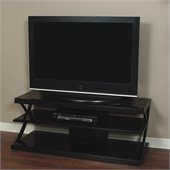 Tech-Craft NTR 60 Inch Wide Plasma/LCD TV Stand in Black Finish