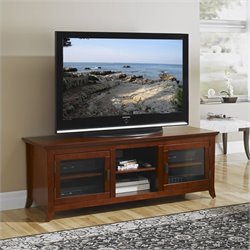 Tech-Craft Veneto Series 62 Inch TV Stand Credenza in Walnut Finish