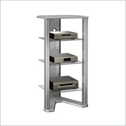 Tech-Craft Venice Series 3 shelf Wood Audio Tower in Silver Finish
