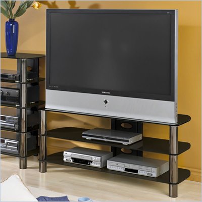 Techcraft BEL501B TV Stand with Brilliant Black Silkscreen Glass