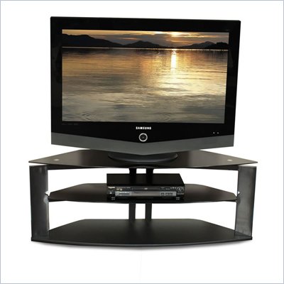 Tech-Craft Bernini Series 50 Inch Wide Corner TV Stand with Black Glass