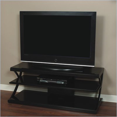 Tech-Craft NTR 60 Inch Wide Plasma/LCD TV Stand in Black Finish