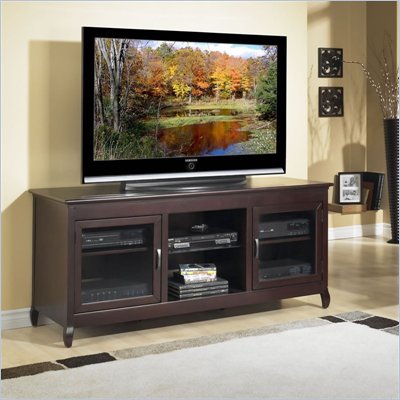 Tech-Craft Veneto Series 62 Inch Wide Hi-Boy TV Stand in Espresso Finish