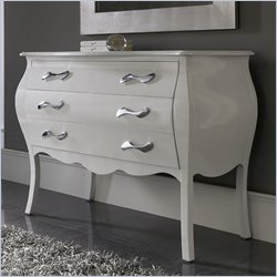 Nelly Three Drawer Dresser in White