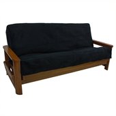 Blazing Needles Solid Twill Full Size Futon Covers in Black