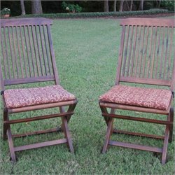 Blazing Needles Standard Set of 2 Folding Lawn Chair Cushions in Print