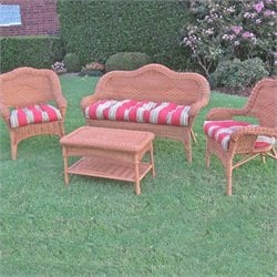 Blazing Needles Set of 3 Outdoor Wicker Settee Cushions