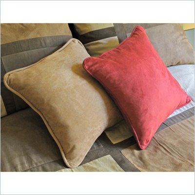 Blazing Needles 18" Micro Suede Throw Pillow with Cording Set