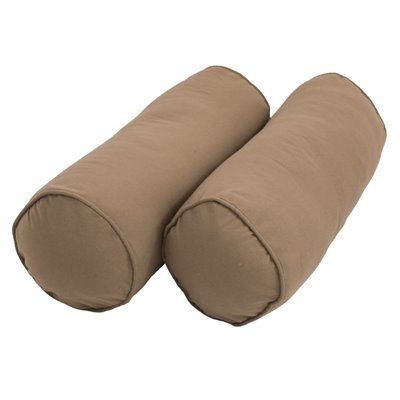 Blazing Needles 2 Piece Solid Corded Bolster Cushion Set