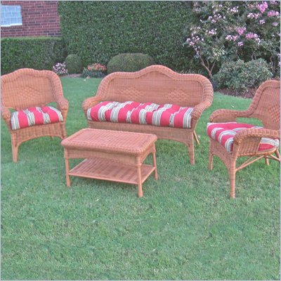 Blazing Needles Set of 3 Outdoor Wicker Settee Cushions