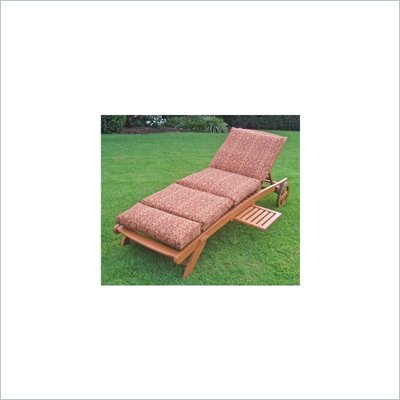 Blazing Needles 72" Patio Chaise Lounge Cushion in Print