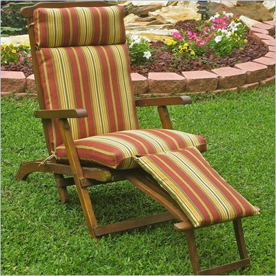 Blazing Needles Patio Steam Lounger Cushion in Print