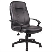Boss Office Products Executive High Back Leather Chair in Black