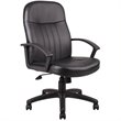 ADD TO YOUR SET: Boss Office Products Leather Contemporary Executive Chair in Black