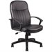 Boss Office Products Leather Contemporary Executive Chair in Black
