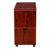Boss Office Products 2 Drawer Mobile Wood File Cabinet in Mahogany