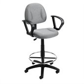 Boss Office Products Contoured Fabric Drafting Stool with Loop Arms