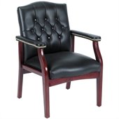 Boss Office Products Traditional Tufted Style Guest Chair with Wood Frame