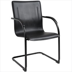 Boss Office Products Black on Black Vinyl Guest Chair with Cantilever Base (Set of 4)