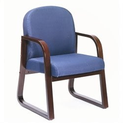 Boss Office Products Molded Mahogany Guest Chair with Sled Base