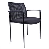 Boss Office Products Contemporary Stackable Guest Arm Chair in Black