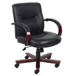 Boss Office Products High Back Executive Leather Chair with Knee Tilt by Boss Office Chair