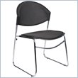 ADD TO YOUR SET: Boss Office Products Black Stack Chair with Chrome Frame (Set of 4)