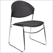 Boss Office Products Black Stack Chair with Chrome Frame (Set of 4)