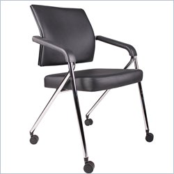 Boss Office Products Black Caressoft Plus Chair with Chrome Frame 4 piece set by Boss Office Chair