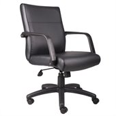 Boss Office Products Mid Back Executive Chair in Leather Plus